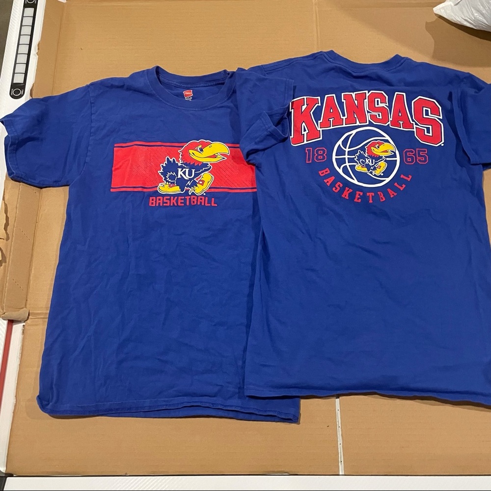 KU Kansas University basketball T-shirts, small